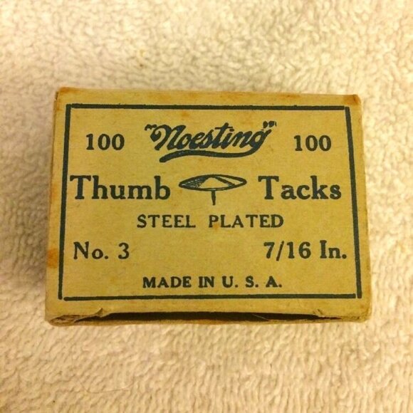 NOESTING No. 3 PLATED STEEL THUMB TACKS USA 7/16 inch - Picture 1 of 7